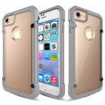 Wholesale iPhone 7 Clear Defense Hybrid Case (Gray)